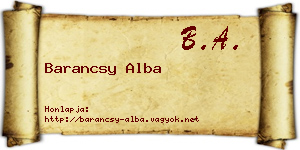 Barancsy Alba névjegykártya